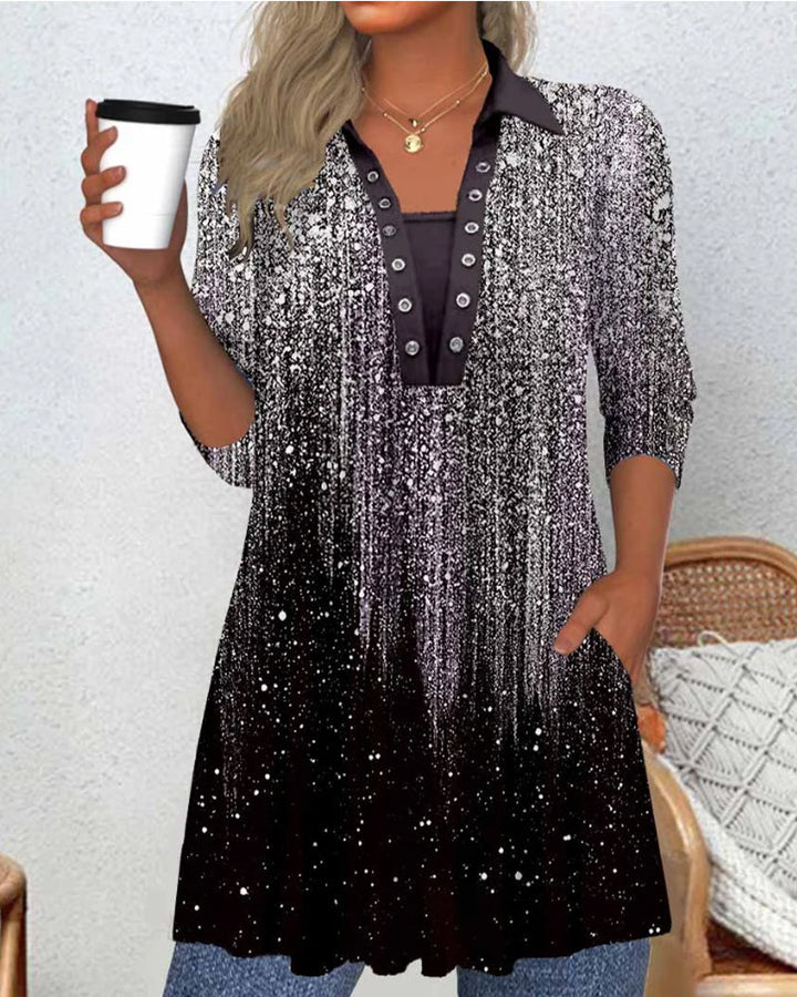 Alessa™ | Blouse Confortable à Imprimé et Col Revers Élégant