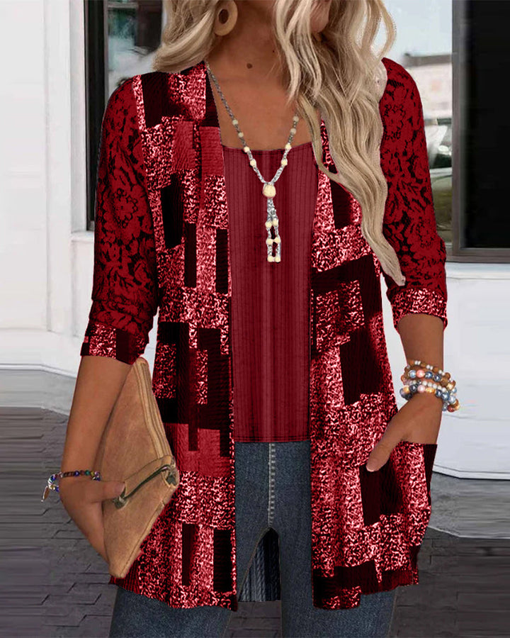 Alessandra™ | Blouse Confortable au Design Superposé & Motif Élégant