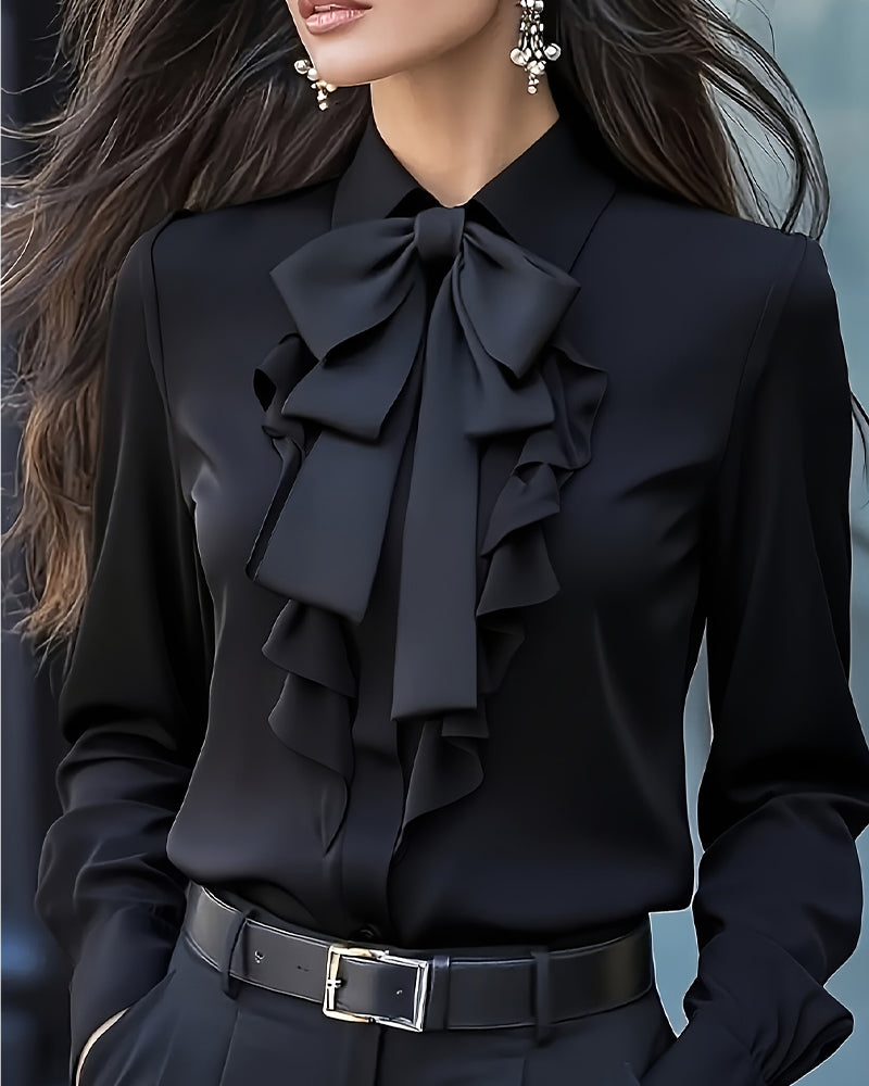 Elise™ | Blouse Élégante Avec Volants Et Charme Minimaliste Intemporel