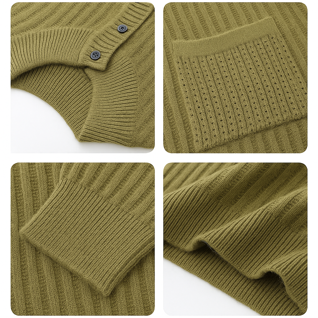 ParisPeak™ | Pull Côtelé Doux Avec Boutons