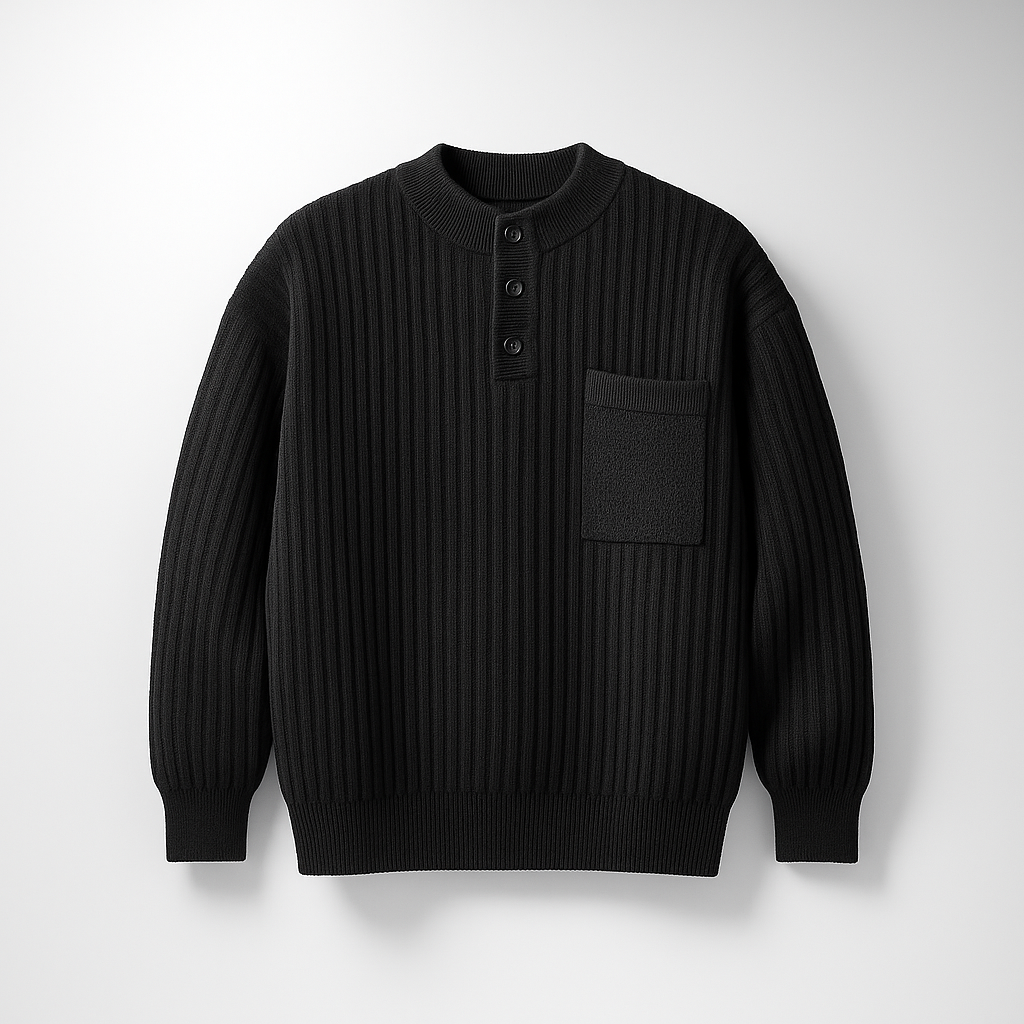 ParisPeak™ | Pull Côtelé Doux Avec Boutons