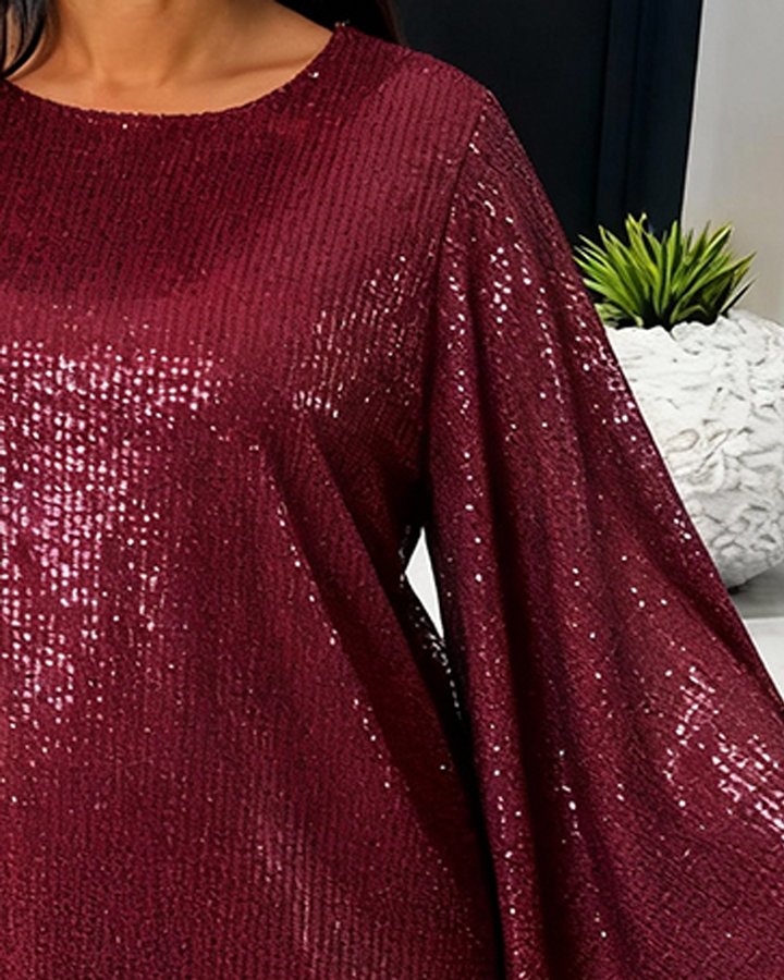 Allegra™ | Blouse Fluide à Paillettes pour une Élégance Scintillante