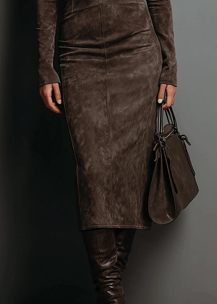 ParisPeak™ | Robe Midi Effet Suédé