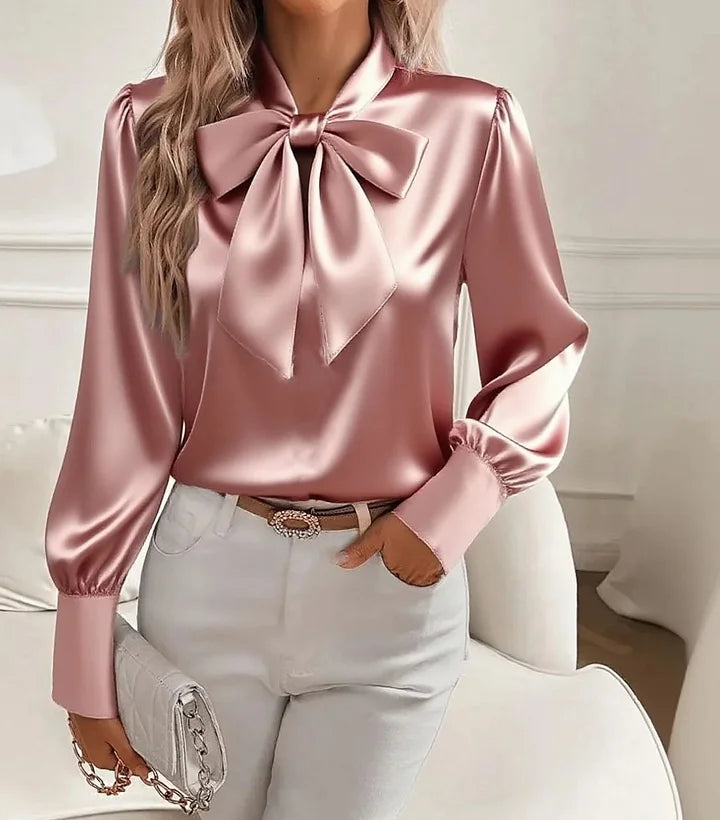ParisPeak™ | Blouse Satinée Avec Nœud