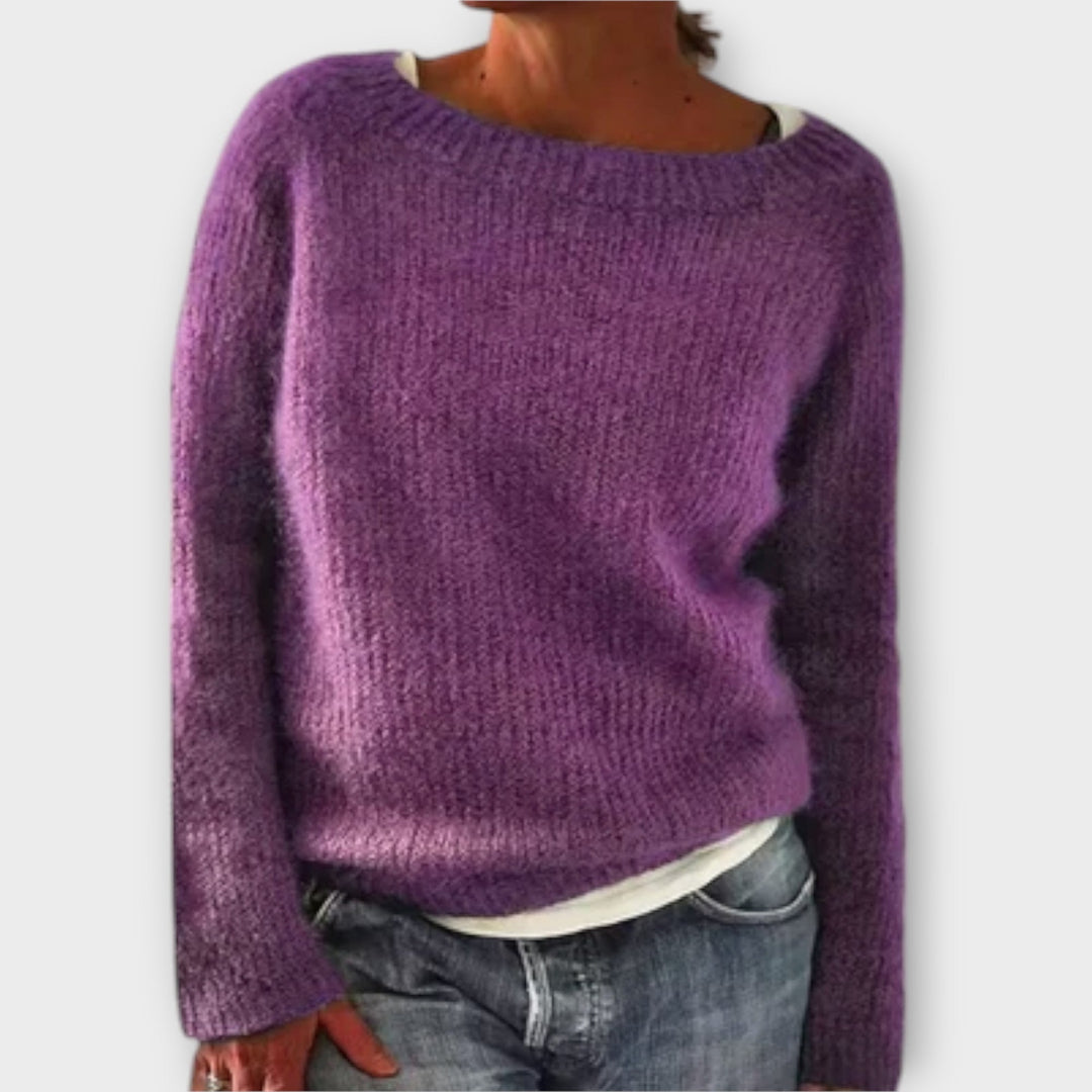 Regine™ | Pull En Maille De Couleur Unie