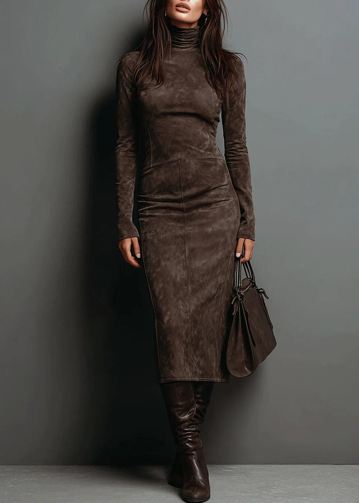 ParisPeak™ | Robe Midi Effet Suédé