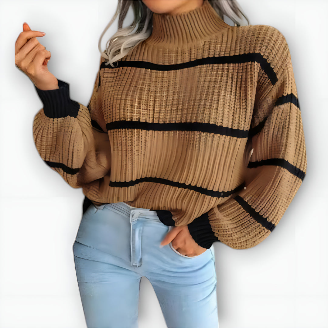 Chavala™ | Pull À Col Roulotté Et Rayures