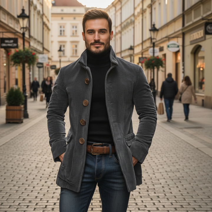 ParisPeak™ | Blazer Classique En Velours Côtelé