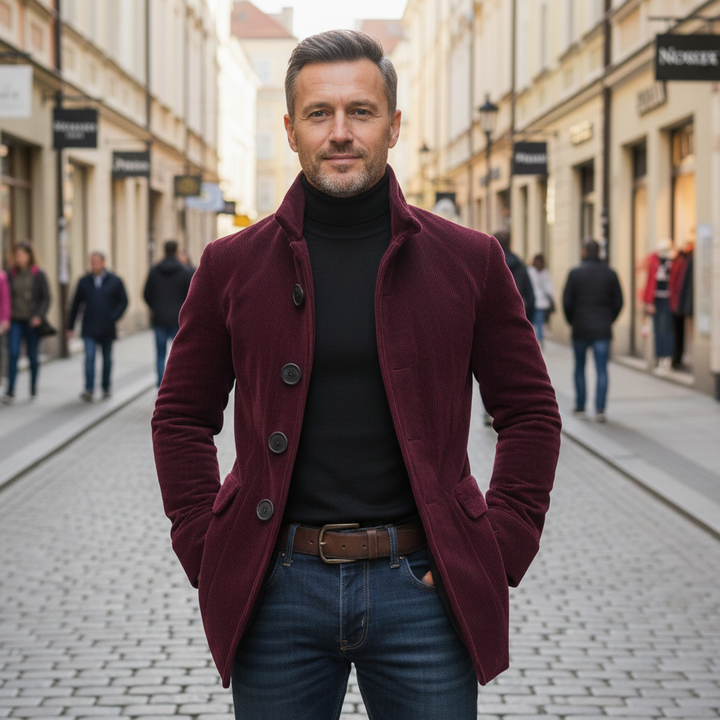 ParisPeak™ | Blazer Classique En Velours Côtelé