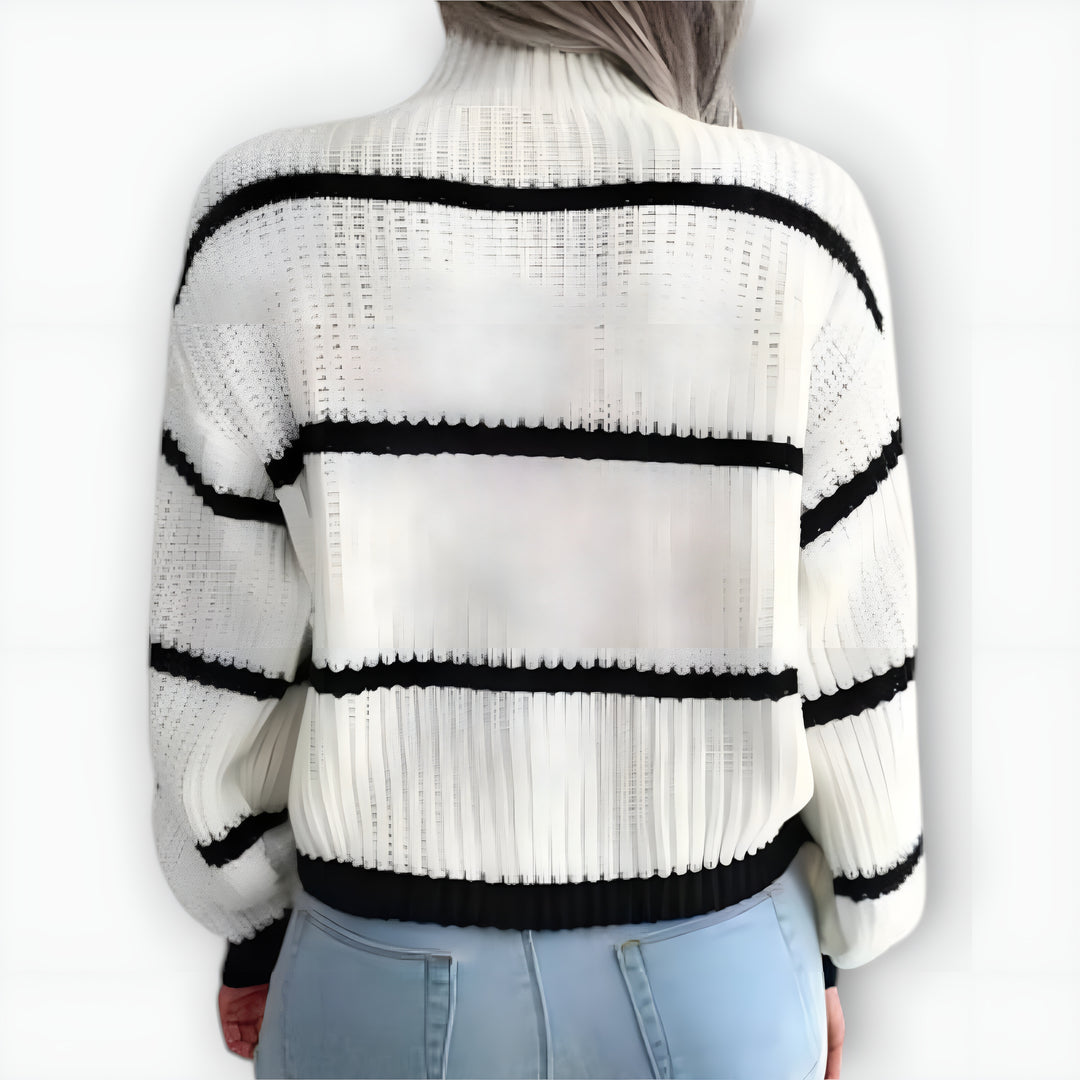 Chavala™ | Pull À Col Roulotté Et Rayures