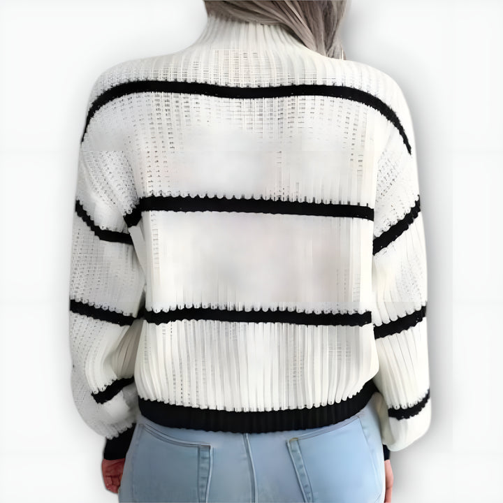 Chavala™ | Pull À Col Roulotté Et Rayures