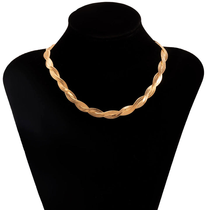 ParisPeak™ | Collier Choker Chaîne Serpent Dorée