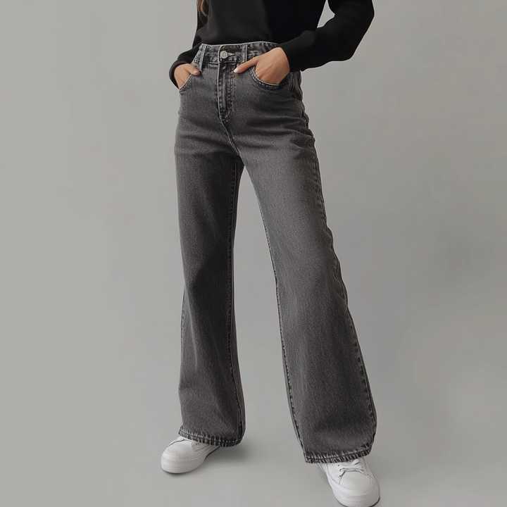 Colette™ | Jean Évasé Élégant en Bleu Intemporel