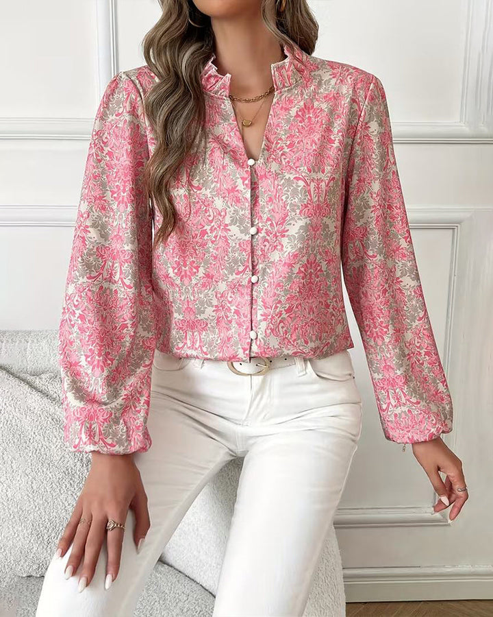 Giulietta™ | Blouse Romantique avec Volants et Détails Imprimés