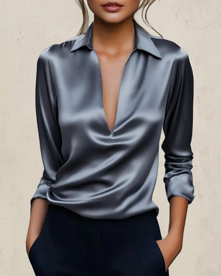 Alessia™ | Blouse Douce à Col en V pour Tous les Jours