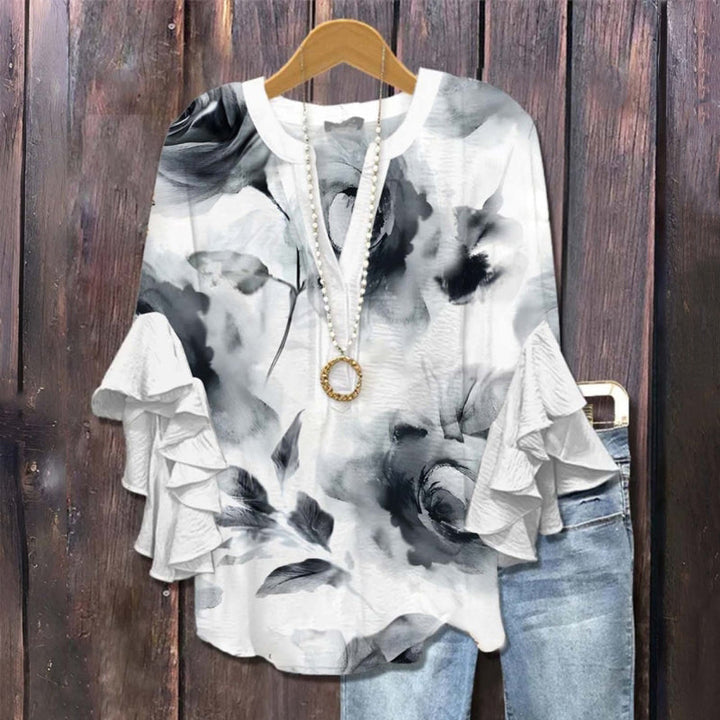 Blouse À Imprimé Floral Dégradé