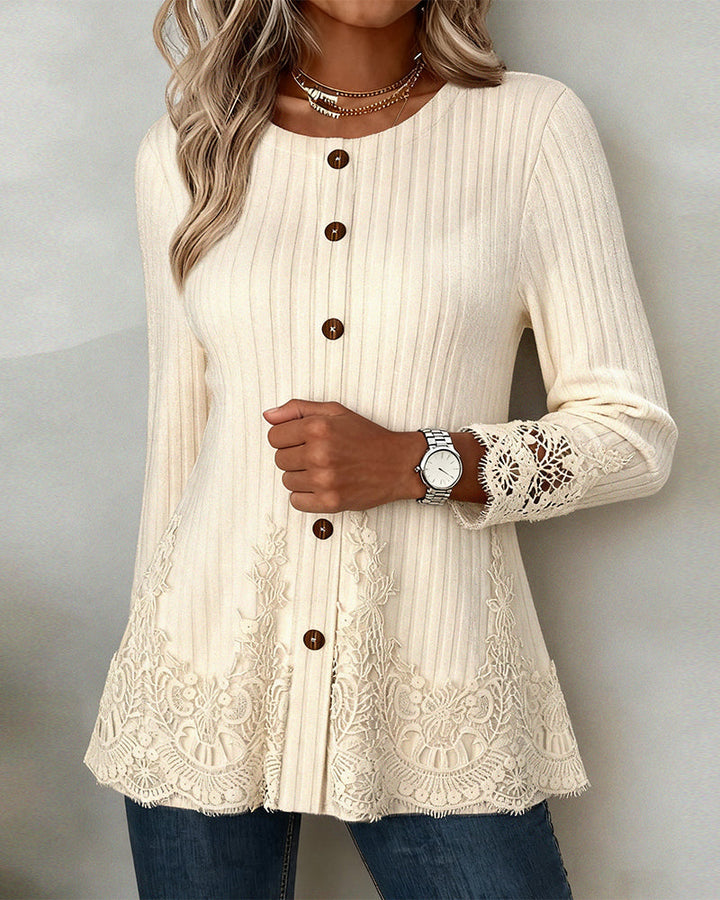 Carina™ | Blouse Douce du Quotidien avec Détails en Dentelle