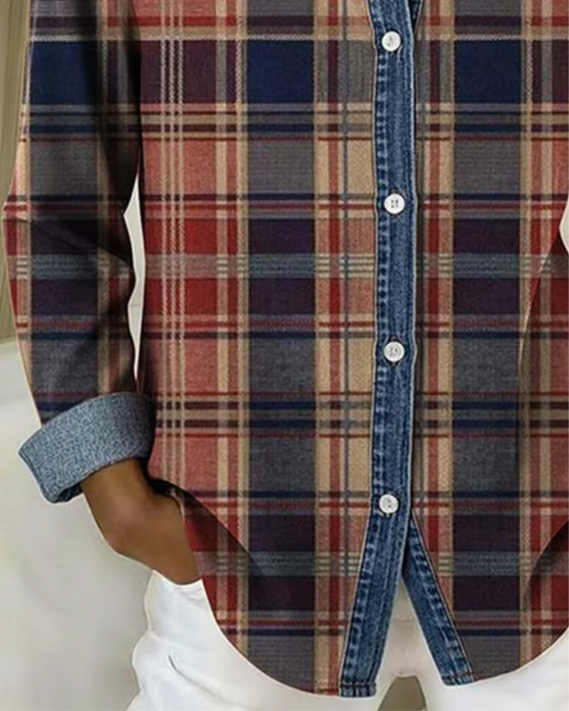 Chiara™ | Chemise Douce à Carreaux au Charme Automnal