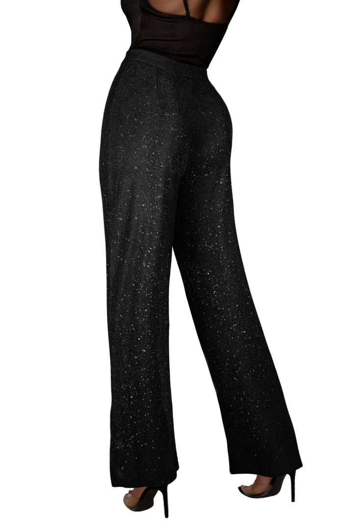 Inès™ | Pantalon Pailleté Élégant à Taille Haute & Coupe Ample