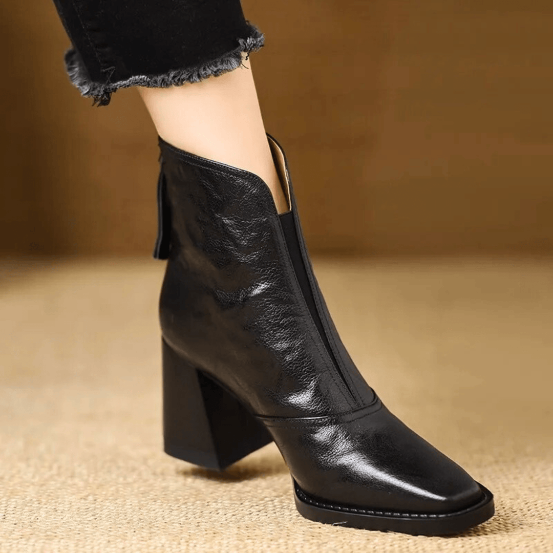 Manon™ | Bottines en Cuir Élégantes avec Talon Sculpté